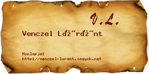 Venczel Lóránt névjegykártya