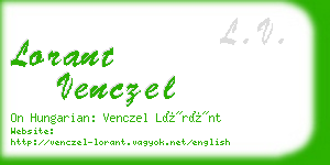 lorant venczel business card